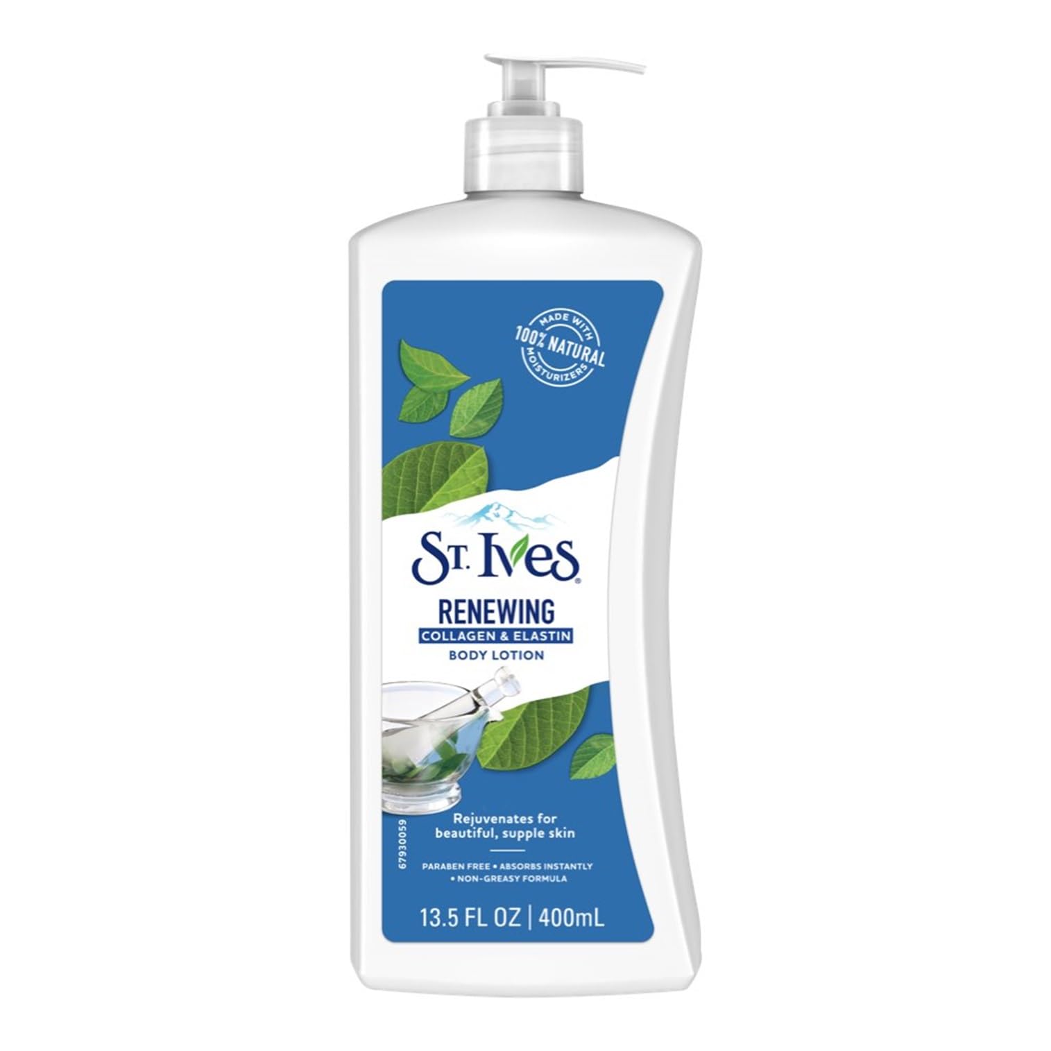 St. Ives Loción corporal renovadora con colágeno y elastina, bote elegante para piel suave.