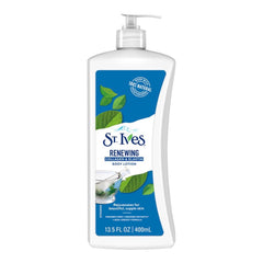 St. Ives Loción corporal renovadora con colágeno y elastina, bote elegante para piel suave.
