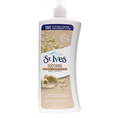 Loción corporal St. Ives con avena y manteca de karité para hidratación diaria.