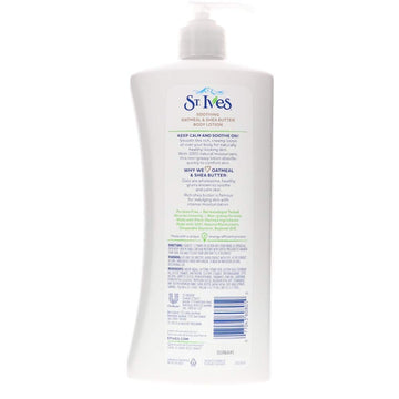 Set de 4 lociones St. Ives avena y manteca de karité para uso diario.