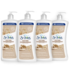 St. Ives lotion apaisante pour mains et corps avec pompe.