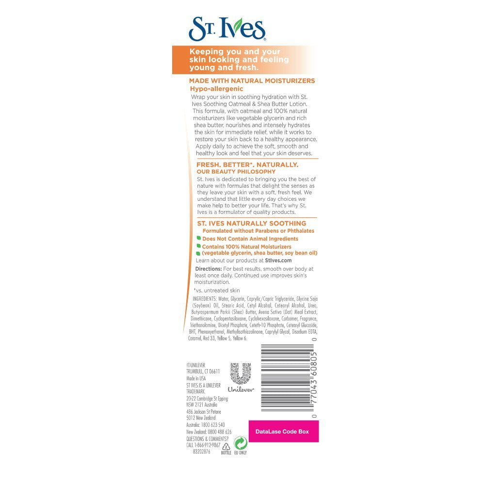 St. Ives Nourish & Soothe, textura cremosa que se absorbe rápidamente