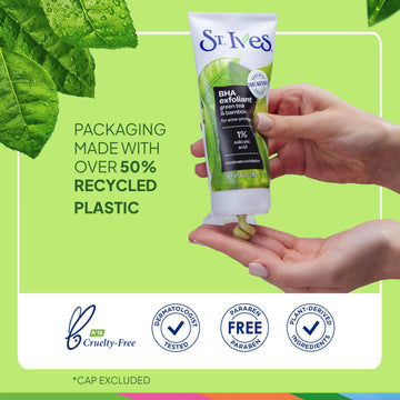 St. Ives exfoliante sin aceite, experiencia ligera y sin grasa.