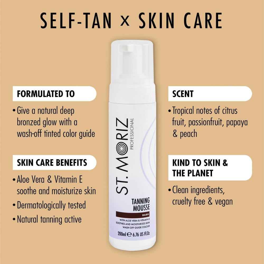 ST. MORIZ autobronceador en espuma, aplicarlo con guante para resultado parejo