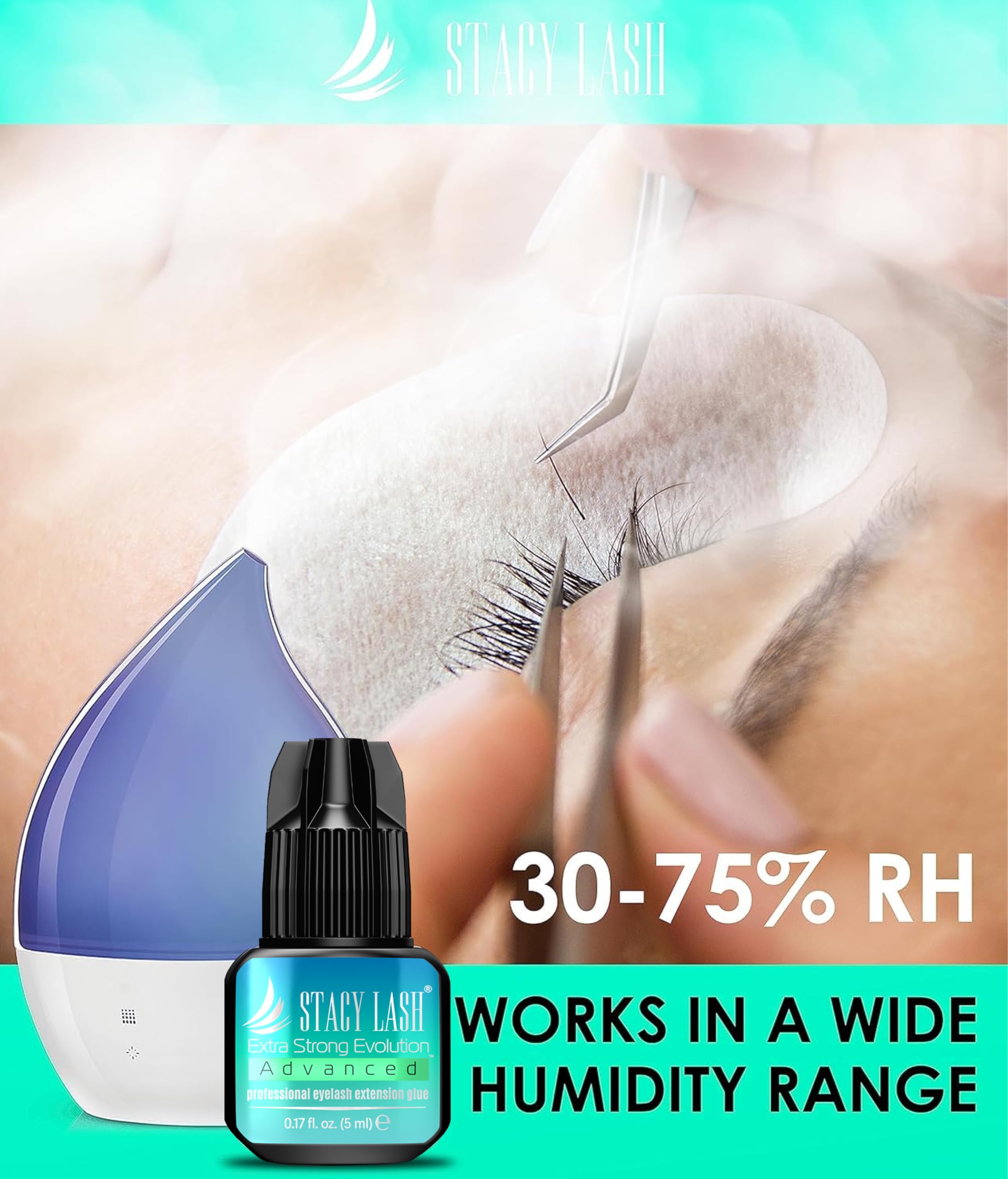 Adhesivo negro para pestañas con acabado natural