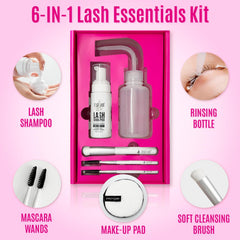 STACY LASH Lash Shampoo Kit, bote de enjuague para limpieza precisa de pestañas.