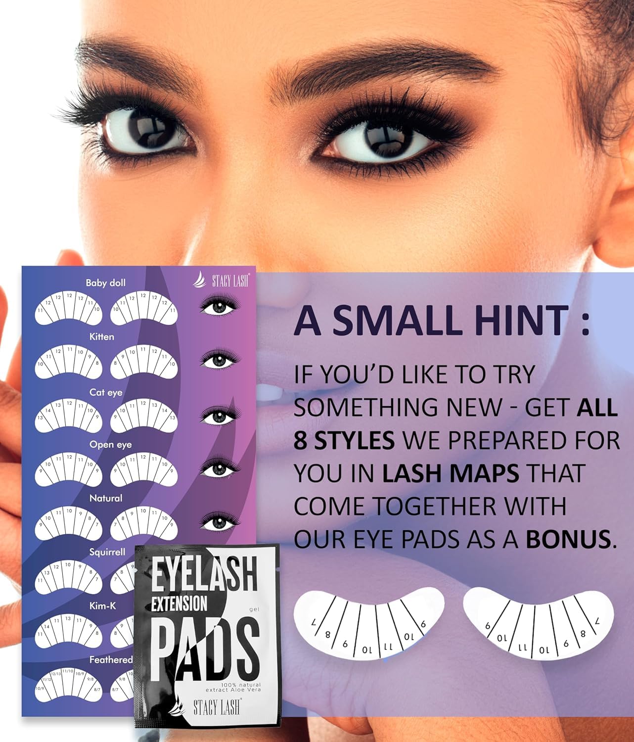 Patch fin et respirant STACY LASH pour yeux sensibles.