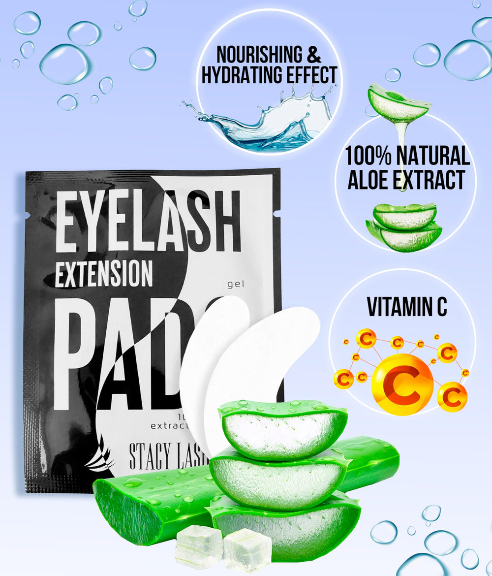 Tampons hydrogel STACY LASH sous-œil pour confort pendant l’extension.
