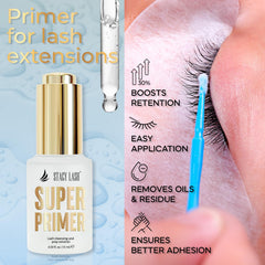 Stacy Lash Primer limpiador suave para preparar pestañas para extensiones.