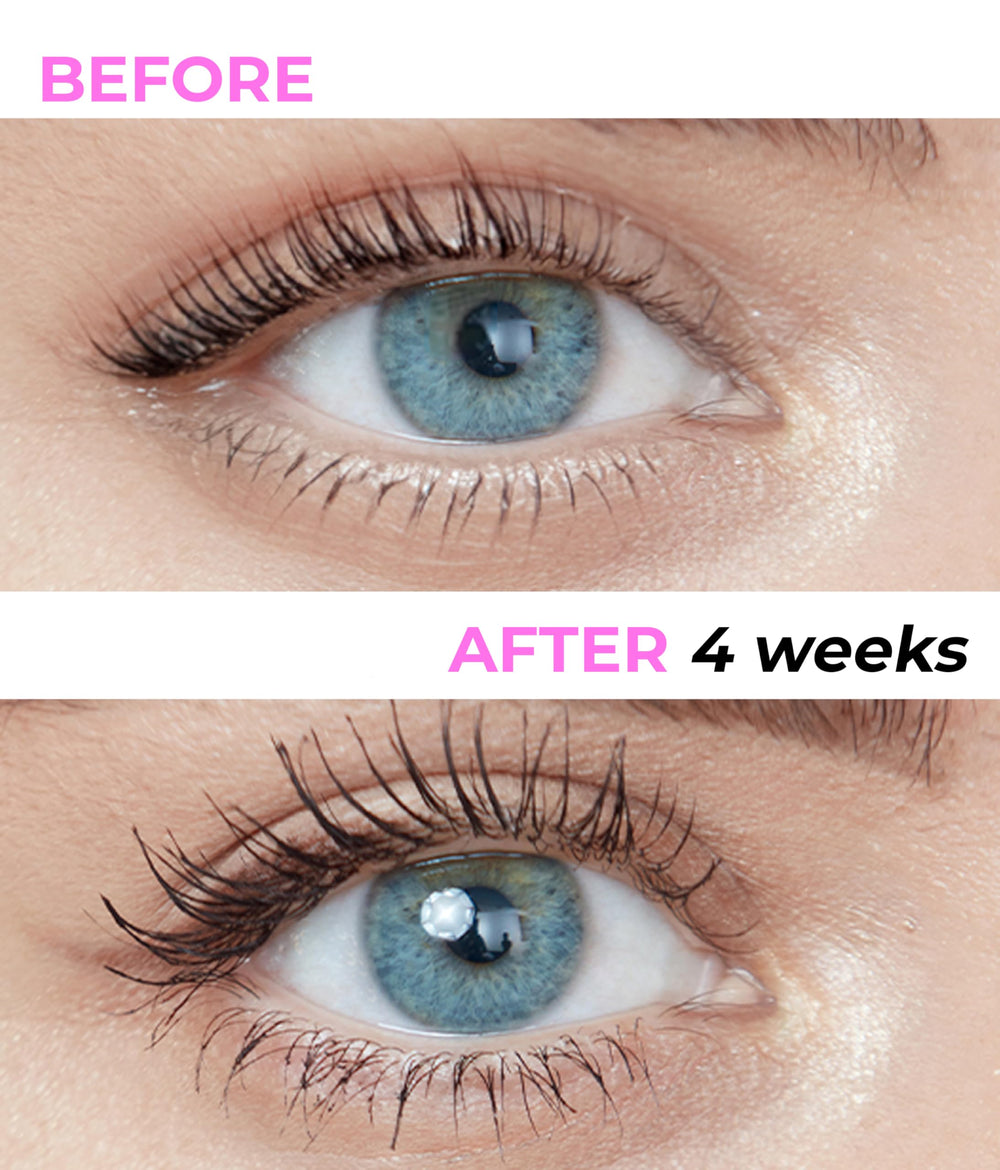 Stacy Lash Serum, aplicador para uso diario, acción rápida en pestañas.