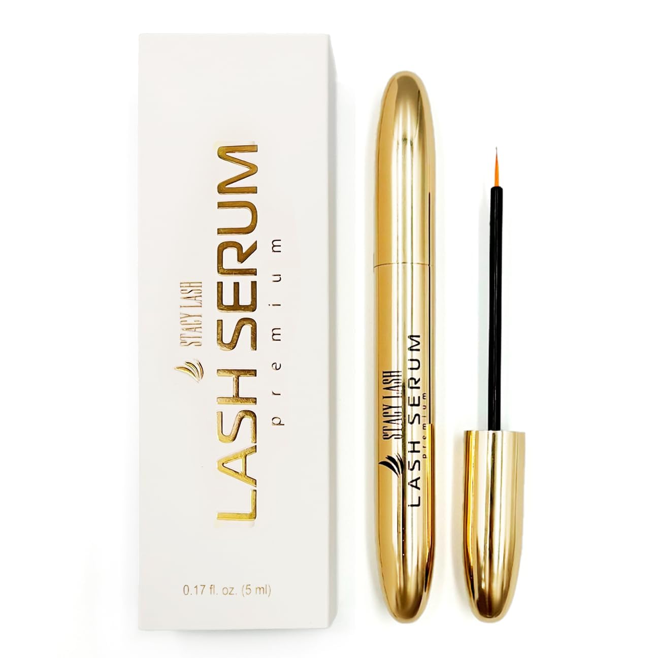 Stacy Lash Serum, bote con aplicador, favorece el crecimiento natural de pestañas y cejas.