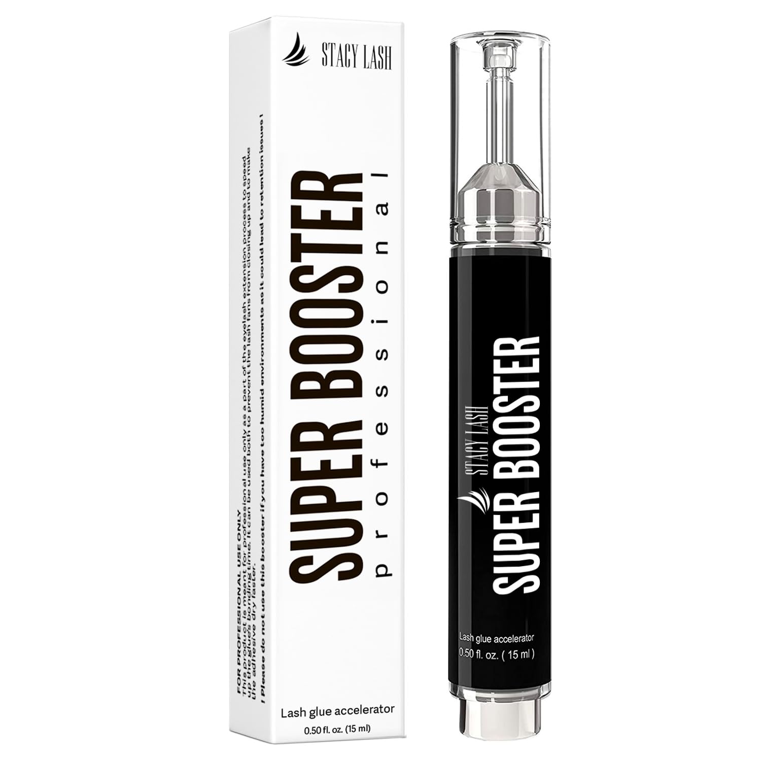 STACY LASH Super Booster en bote acelera el curado para una unión estable.