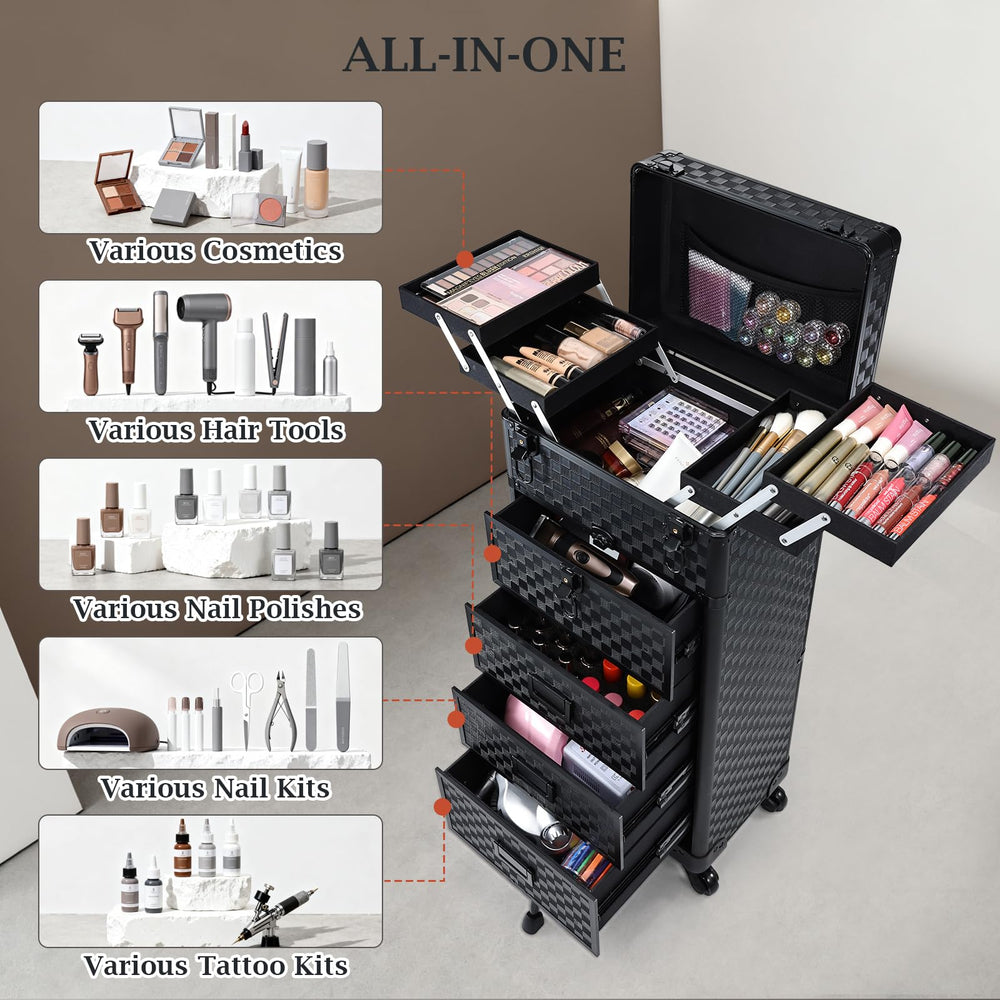Estuche Stagiant para múltiples entornos de maquillaje, ideal para traslados.