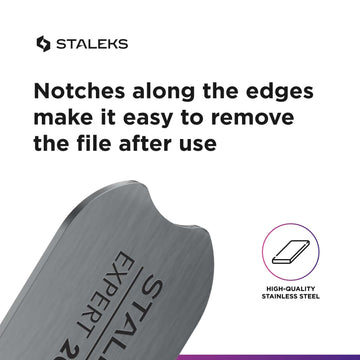 Diseño elegante y práctico de Staleks Pro para manicura y pedicura en casa o en salones.