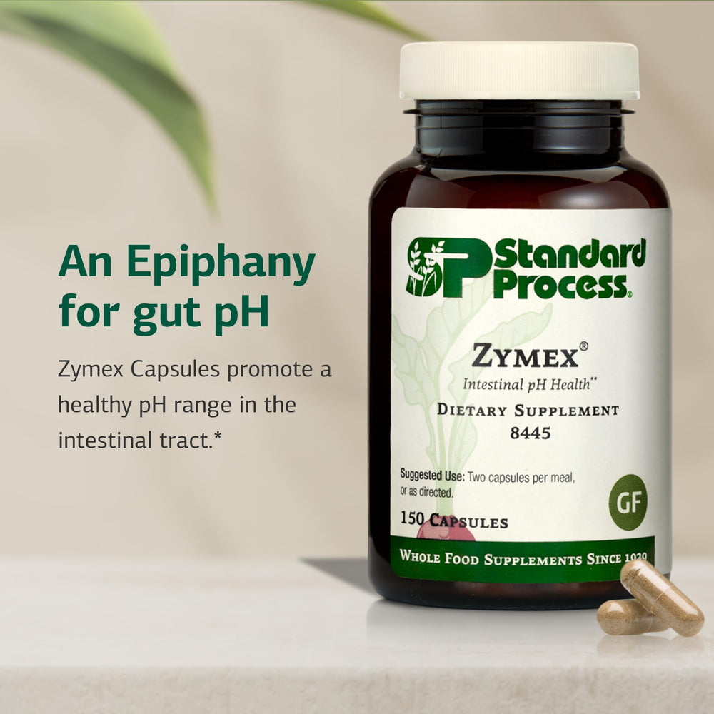Standard Process Zymex: ingrédients mousse espagnole favorisant l'équilibre intestinal.