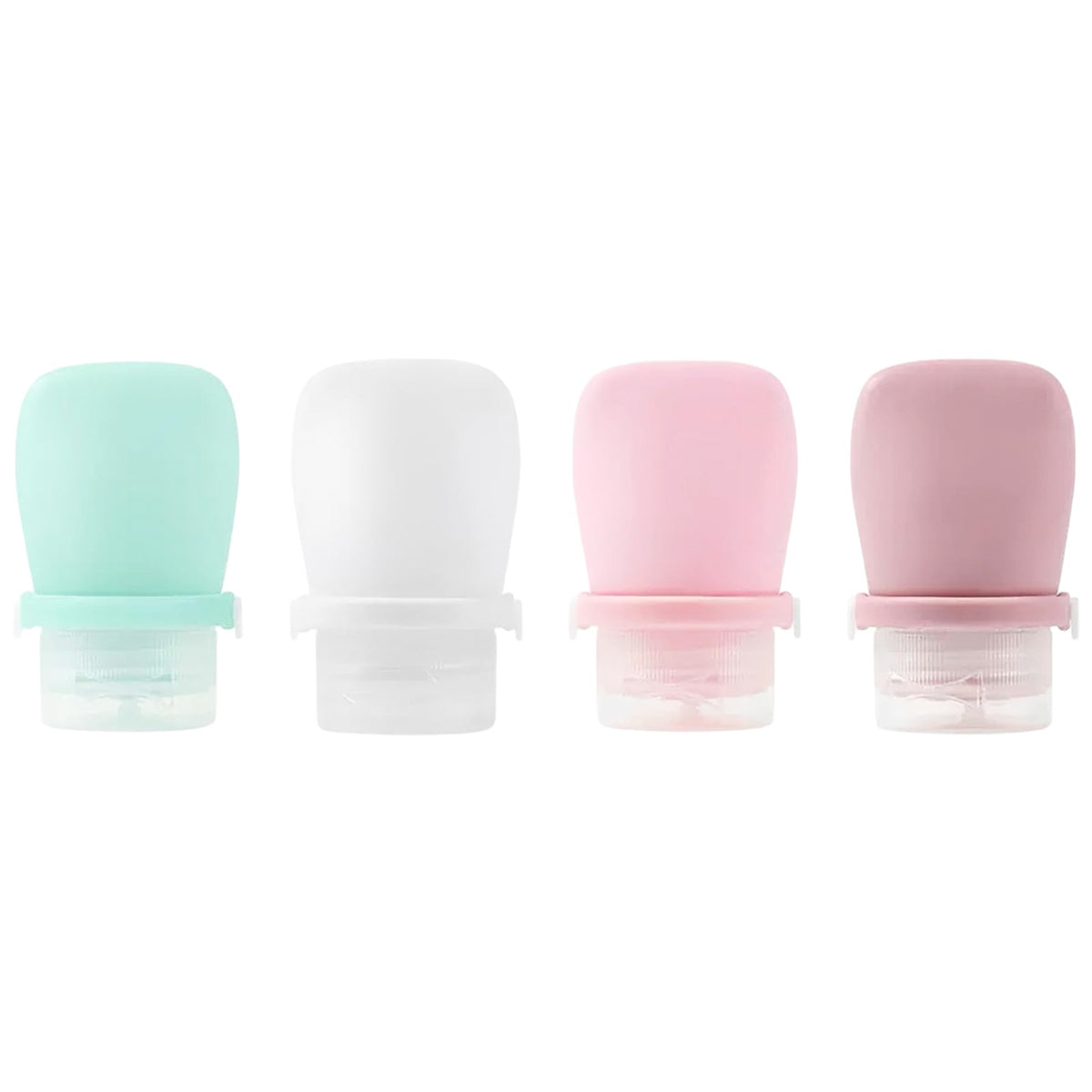 Starfa Lab botellas de viaje de silicona 1 oz listas para transportar sin fugas.