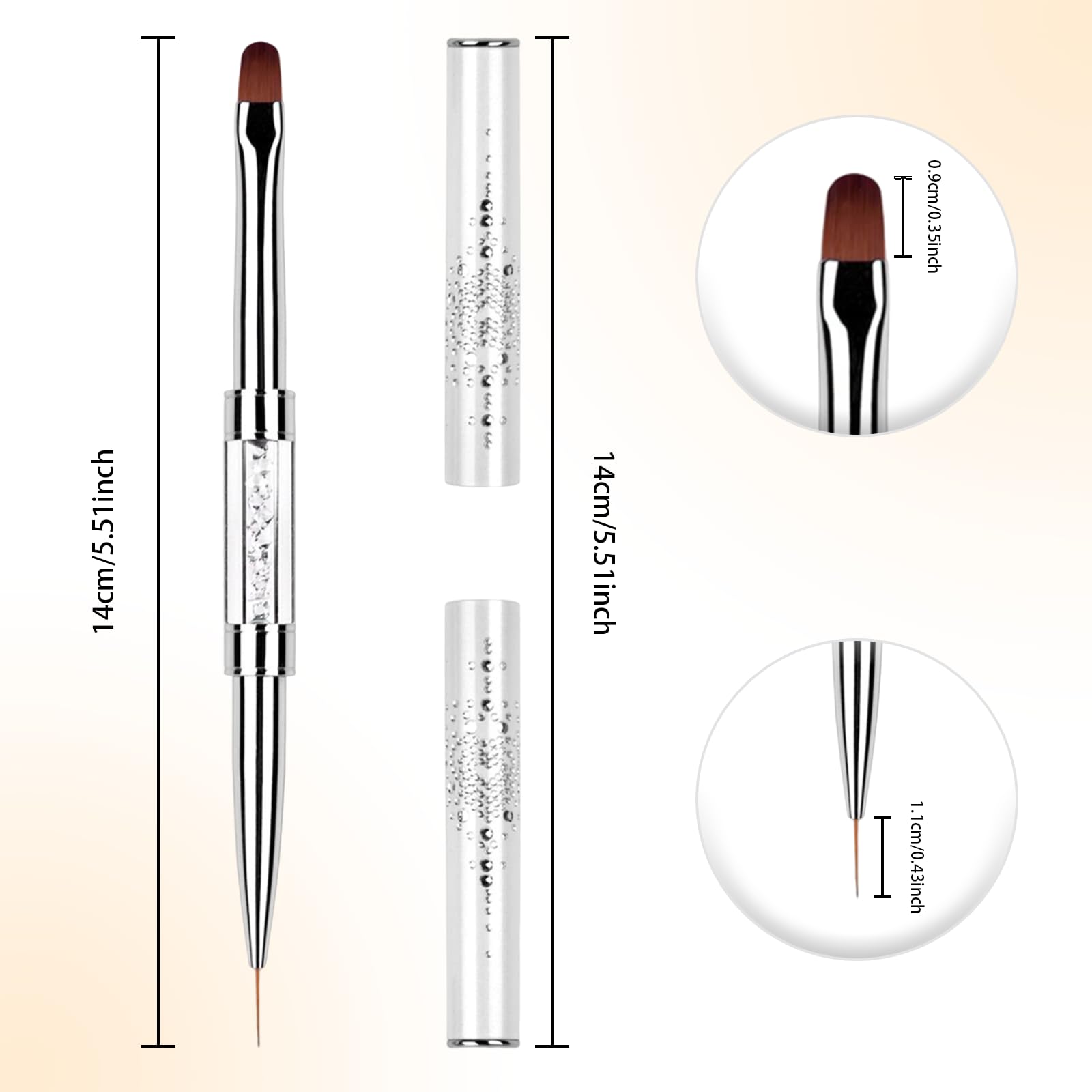 Pincel ovalado Starfa Lab de 11 mm para gel UV, acabado suave