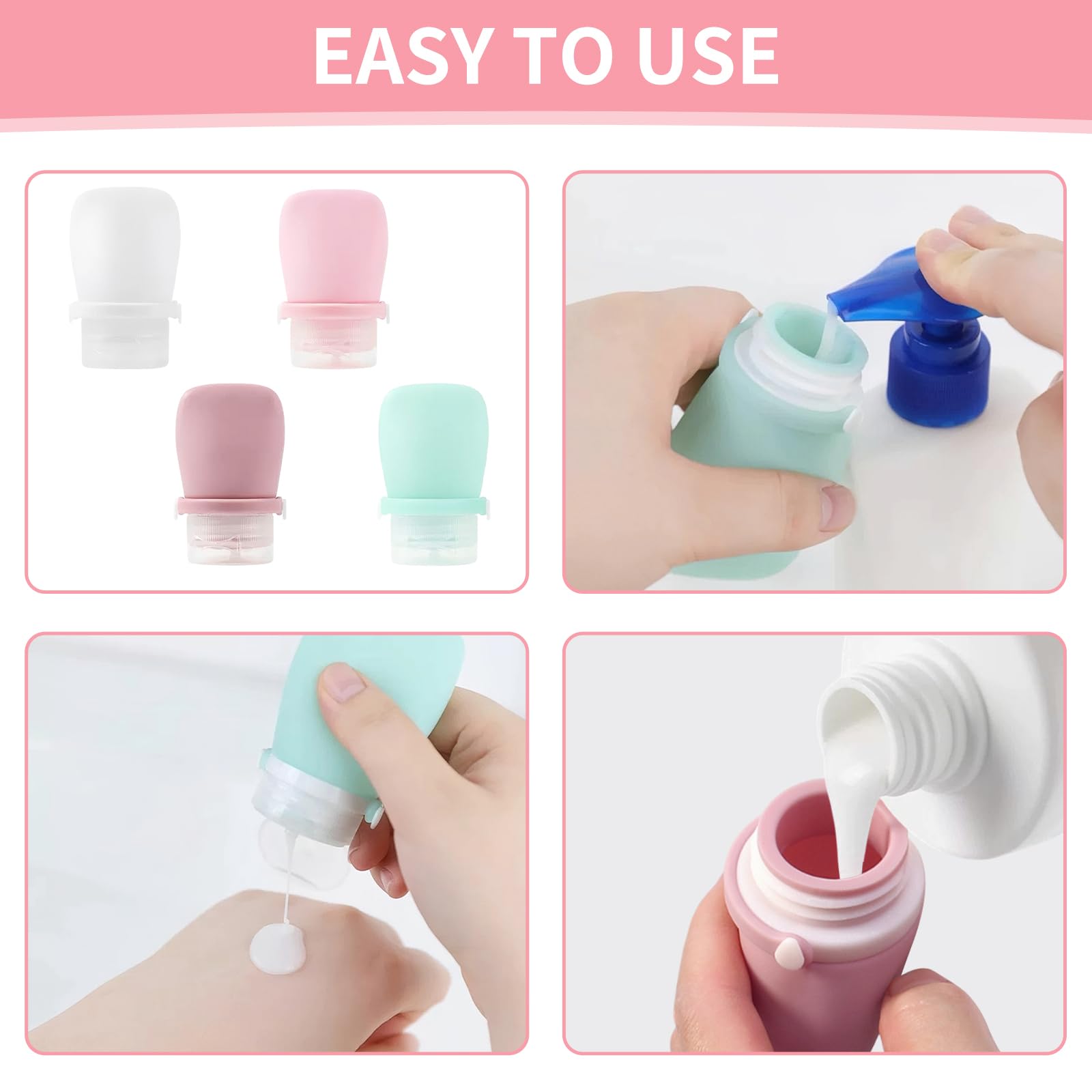 Starfa Lab botellas multiuso para shampoo, acondicionador y aderezos.