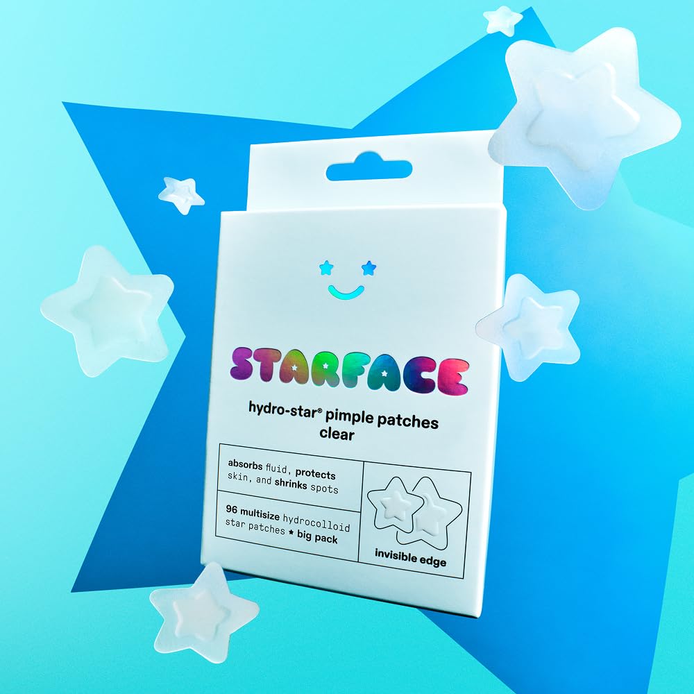 Starface Hydro-Star couverture invisible avec bords arrondis pour peau naturelle.