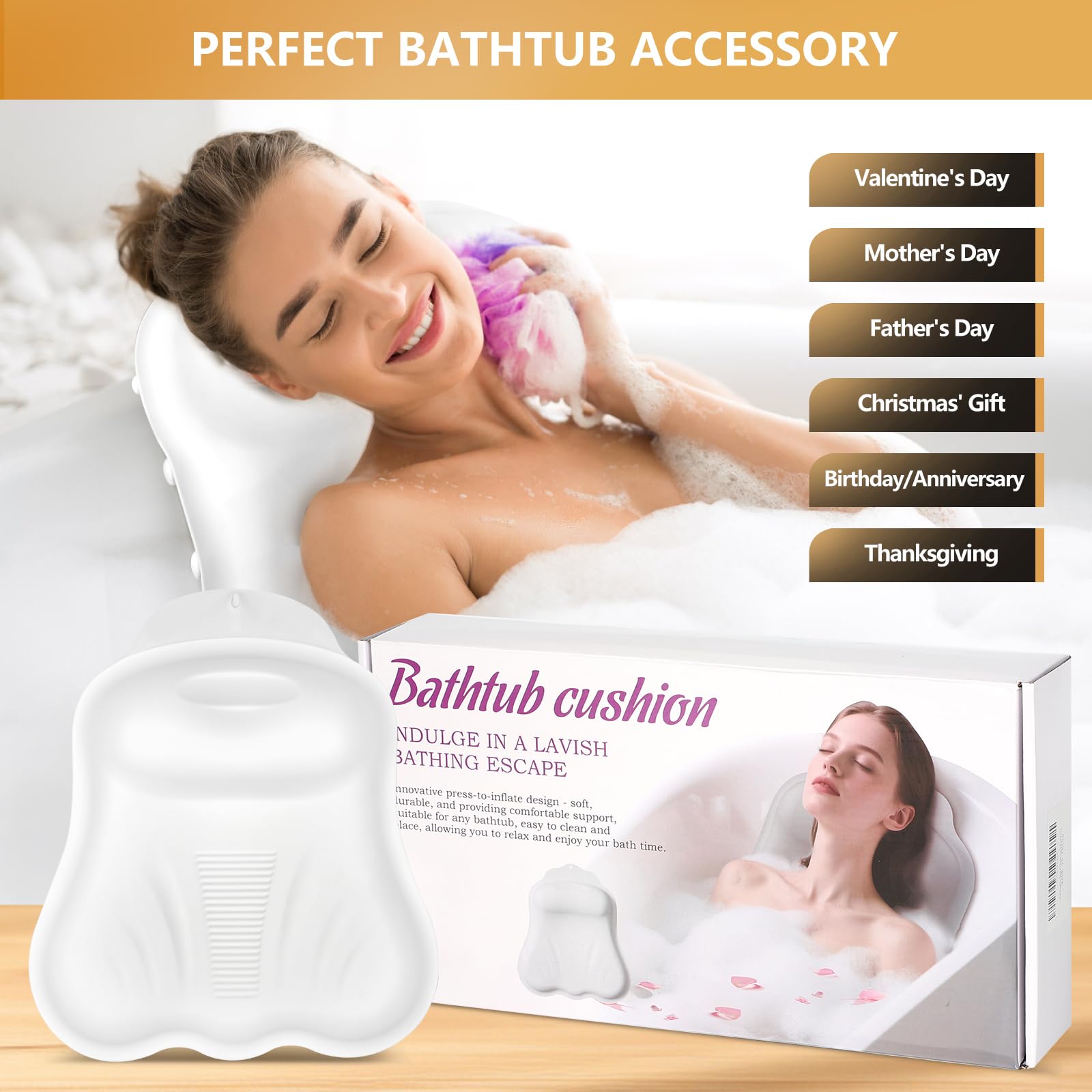 Starotatess almohada de baño apta para jacuzzis y bañeras gracias a su agarre.