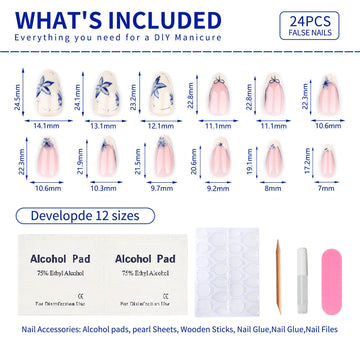 Stbisen Kit de uñas pegables reutilizables para manicura rápida en casa.