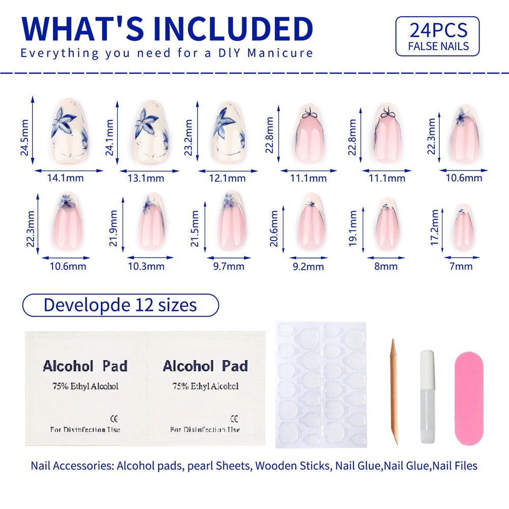 Stbisen Kit de uñas pegables reutilizables para manicura rápida en casa.