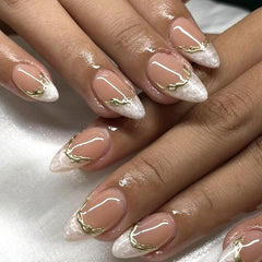 STBISEN uñas cortas Frances almendra para un look elegante y cómodo