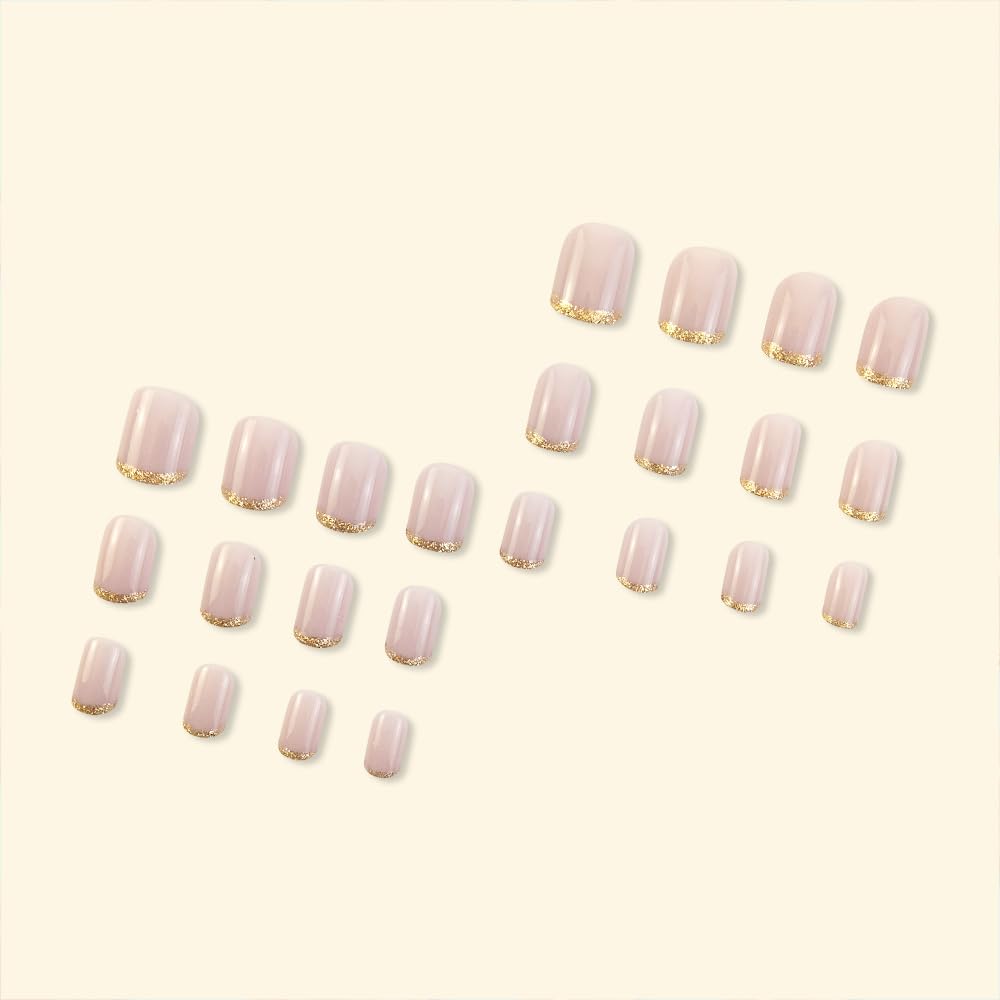 Uñas STBISEN rosas cortas Frances, estilo versátil para cualquier ocasión