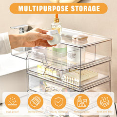 Stebopum organizador de maquillaje acrílico transparente, cajones visibles