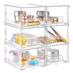 Stebopum organizador maquillaje apilable con 6 cajones para ordenar tu tocador.