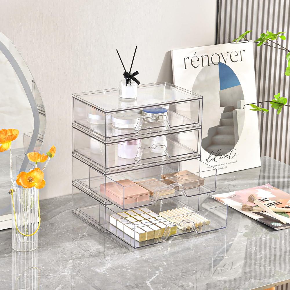 Stebopum organizador de maquillaje apilable, puede ubicarse bajo el fregadero