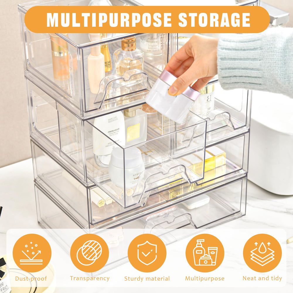 Stebopum tiroirs-empilables-transparents: gain d'espace tout en restant visible.