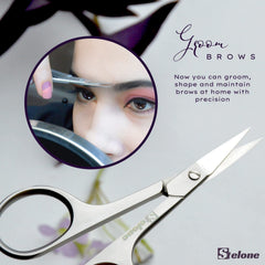 Tijeras Stelone para cejas curvas, delineado preciso para el cuidado facial