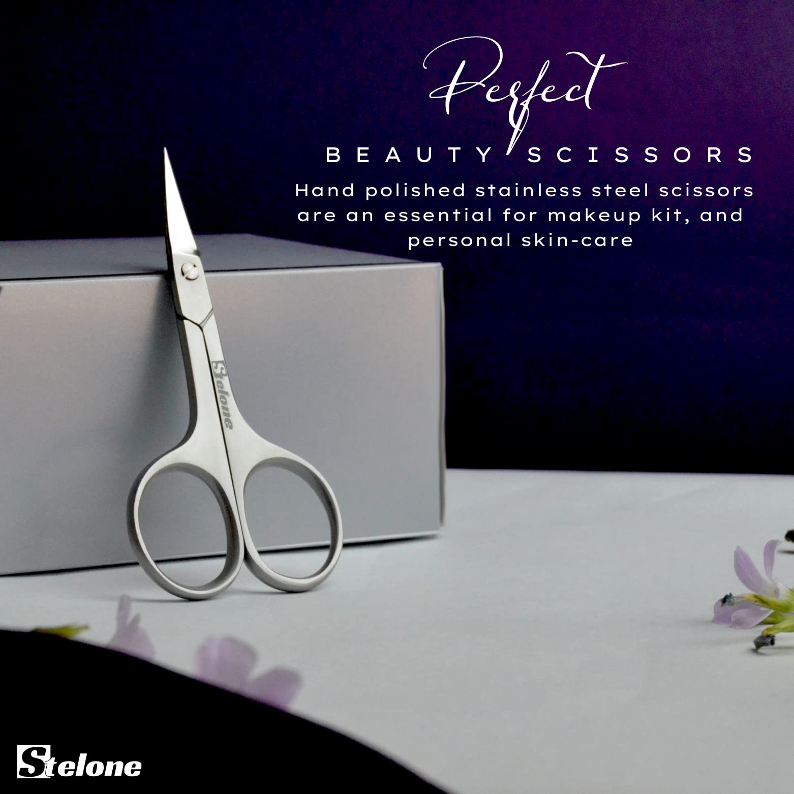 Tijeras Stelone multiusos, útiles para cutículas, cejas y pestañas en un solo instrumento