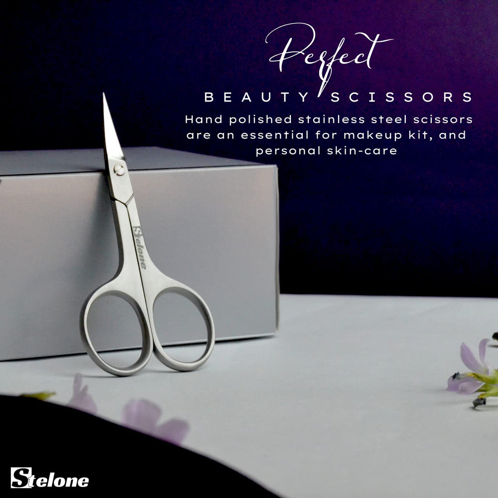 Tijeras Stelone multiusos, útiles para cutículas, cejas y pestañas en un solo instrumento
