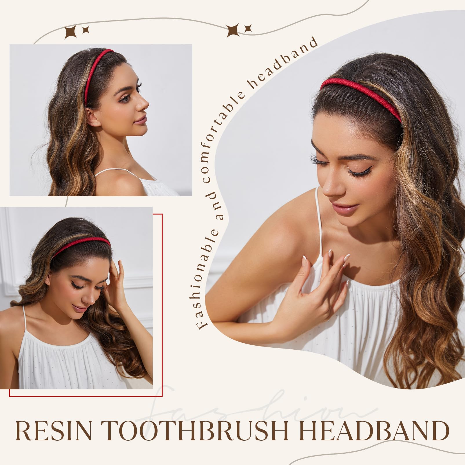 Aro para cabello STHUAHE de resina elástica para varios estilos