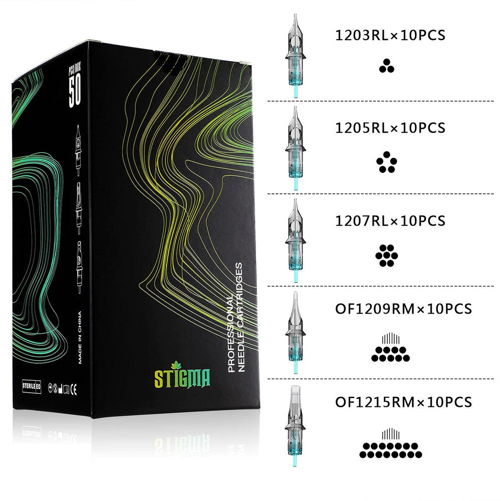 STIGMA Aquamarine Knight aguja RL cerca resalta punta precisa para líneas finas