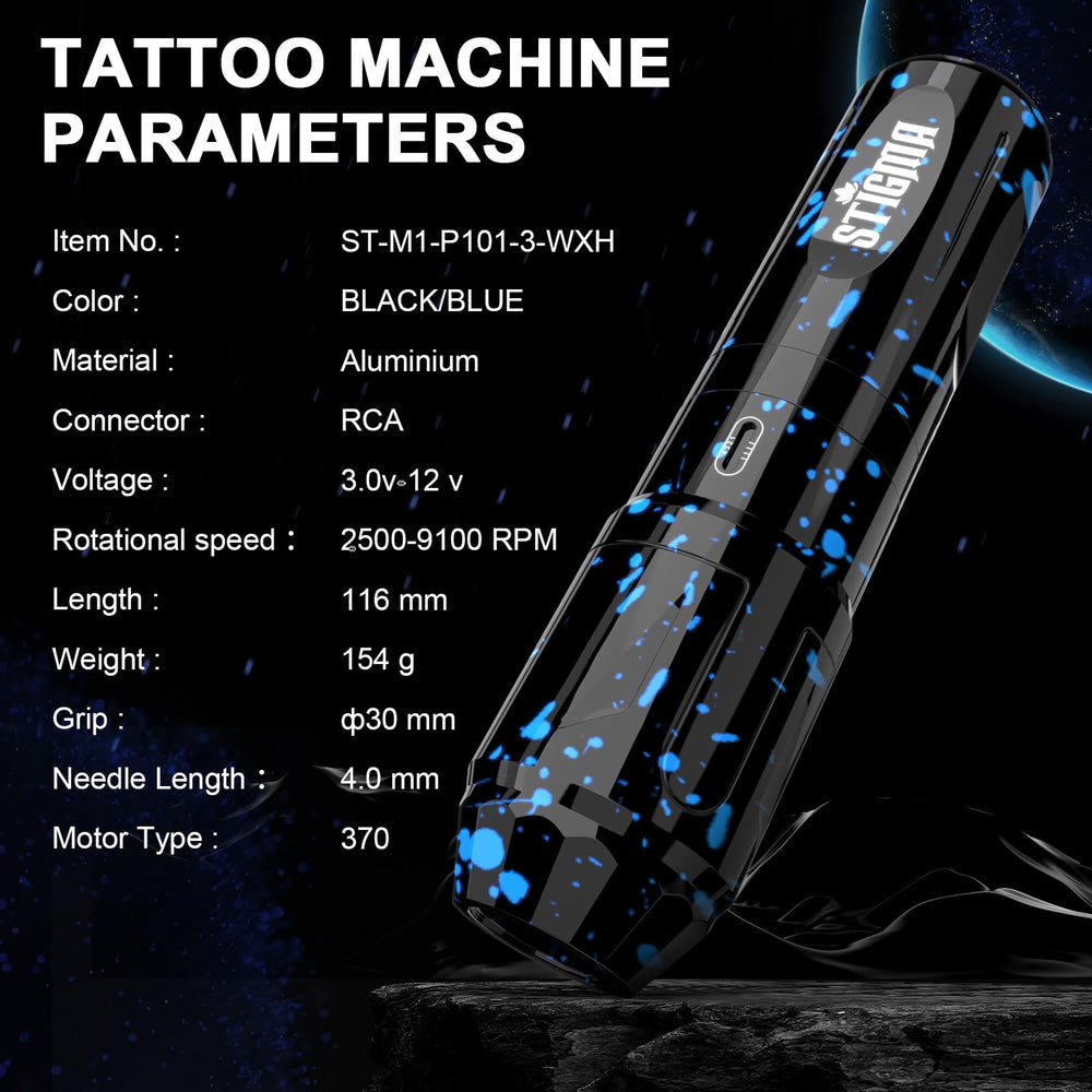 STIGMA baterías-tatuaje-inalámbricas: autonomía y carga USB-C rápida.