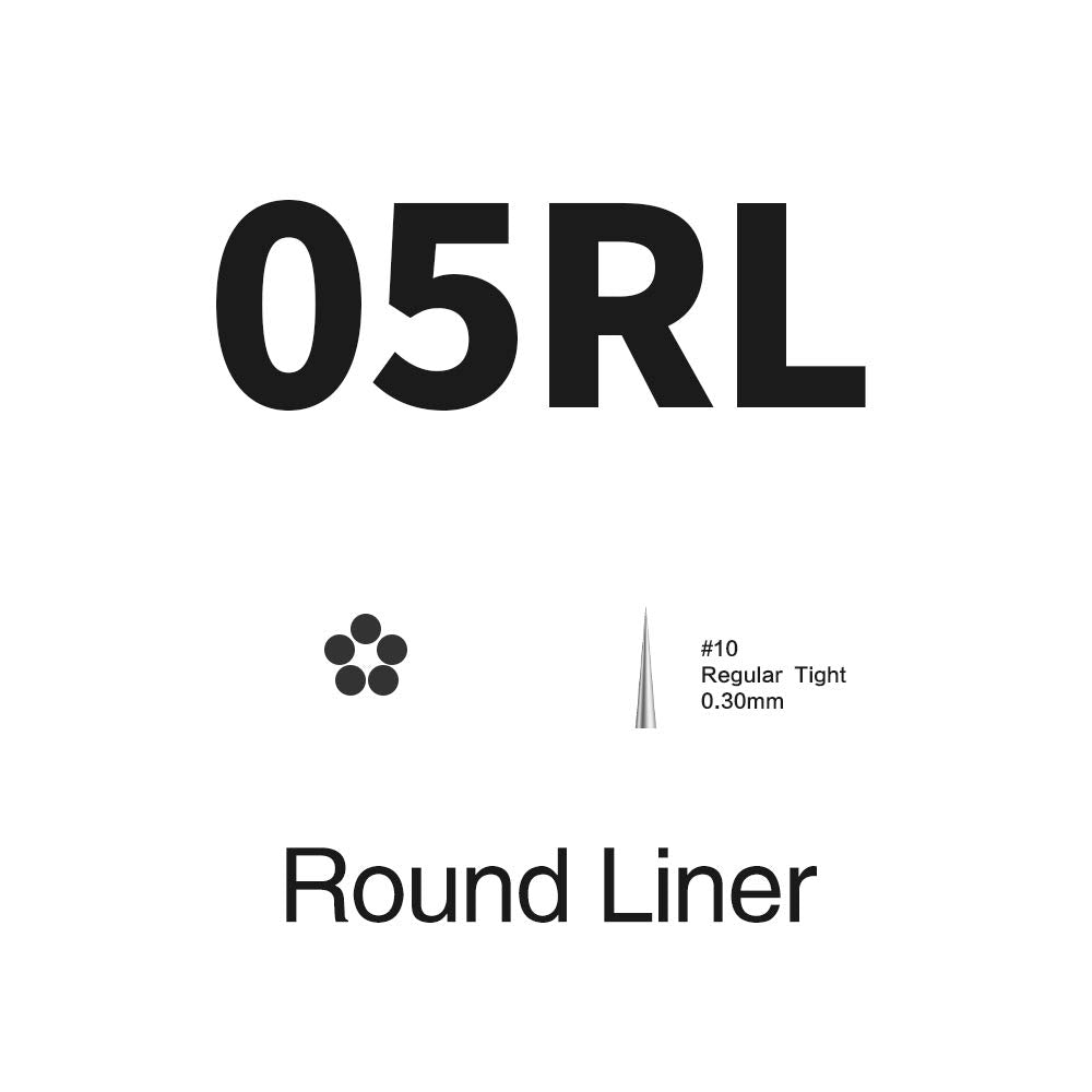 Aguja redonda para delineado STIGMA EN05, diseño detallado para trazos finos.