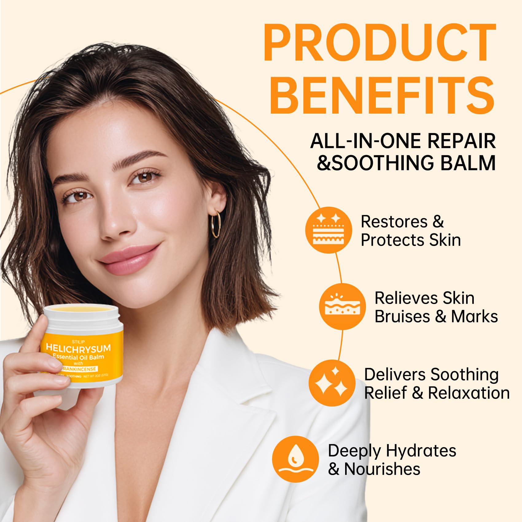 Aplicación facial STILIP con helichrysum e incienso para cuidado diario suave.