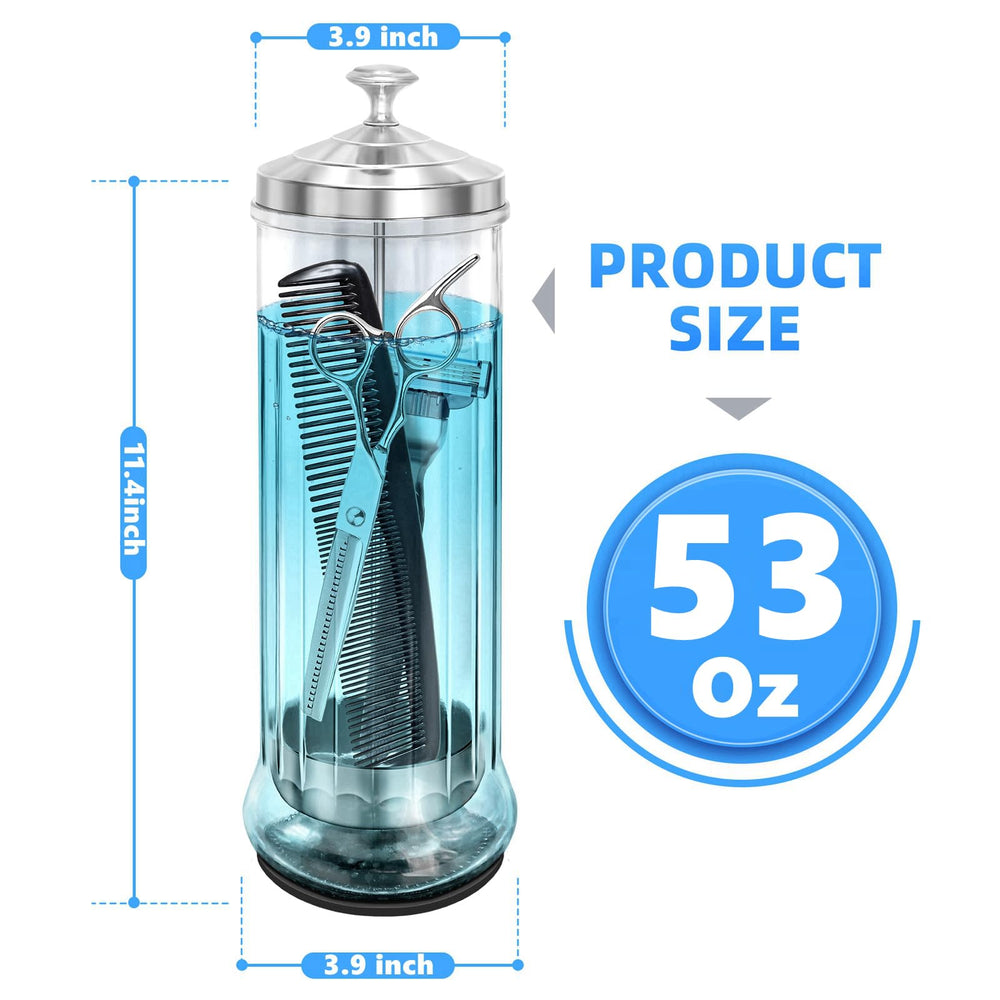 STNFAREBI jarro desinfectante de vidrio con capacidad de 1500 ml para salones.