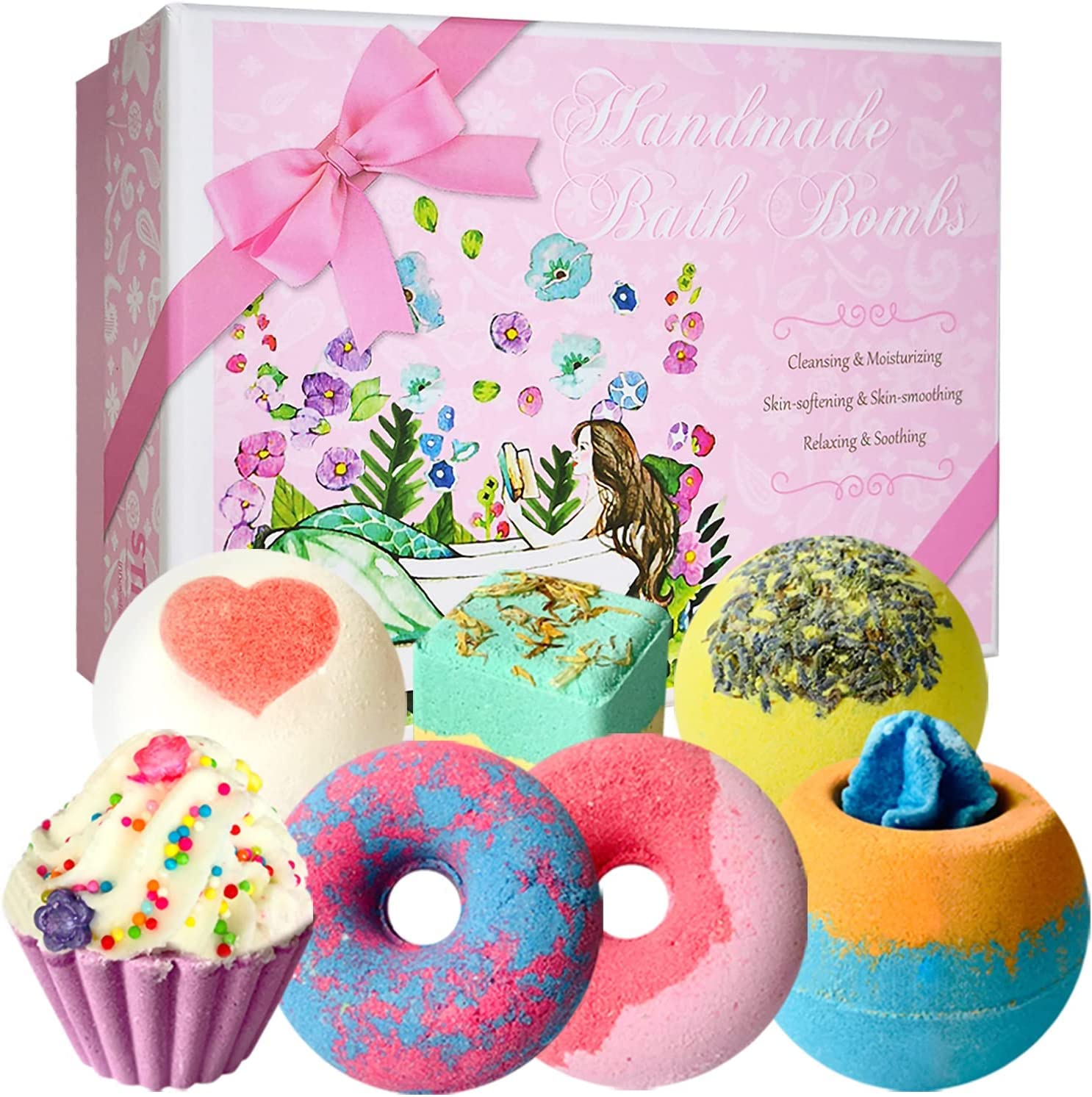 STNTUS Innovations: set de 7 bombas de baño coloridas y aromáticas para la piel