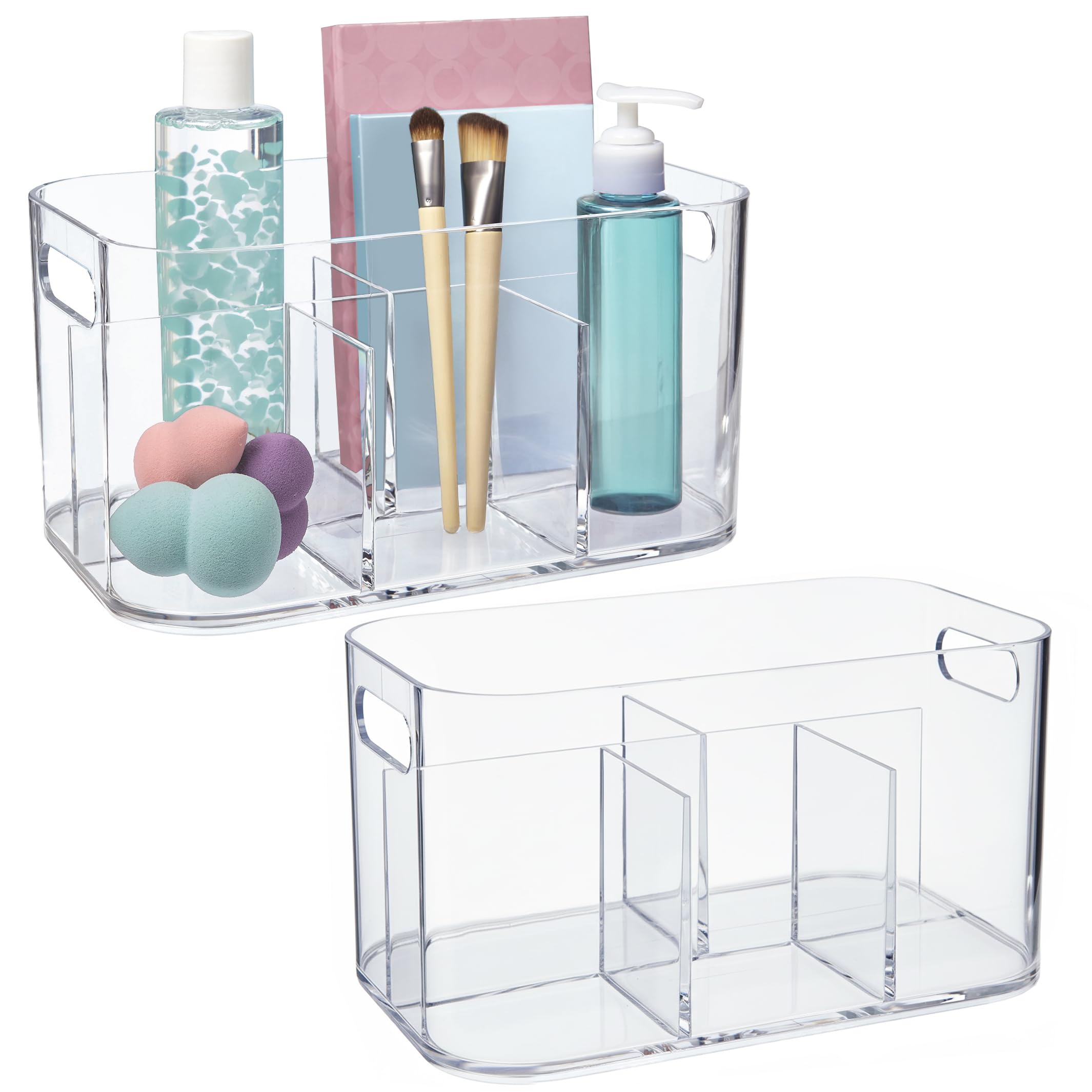 STORi Bliss organizador de cosméticos de 5 compartimentos, claro, facilita la vista rápida.