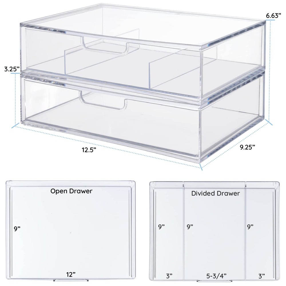 Detalle de plástico transparente STORi STAX para ver contenidos de forma rápida.