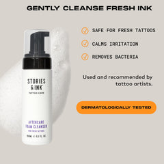 Stories & Ink espuma calmante para piel de tatuaje recién hecho