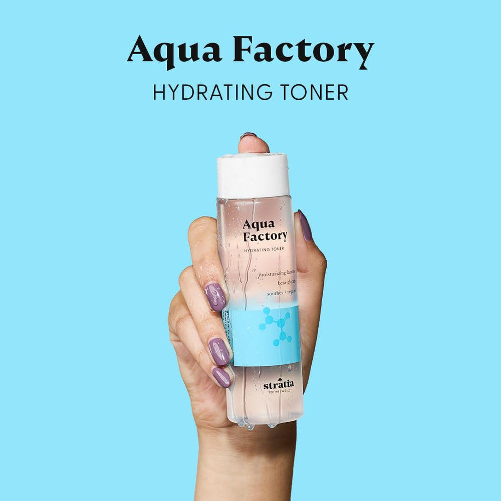 Textura ligera del Stratia Aqua Factory Toner para uso diario.