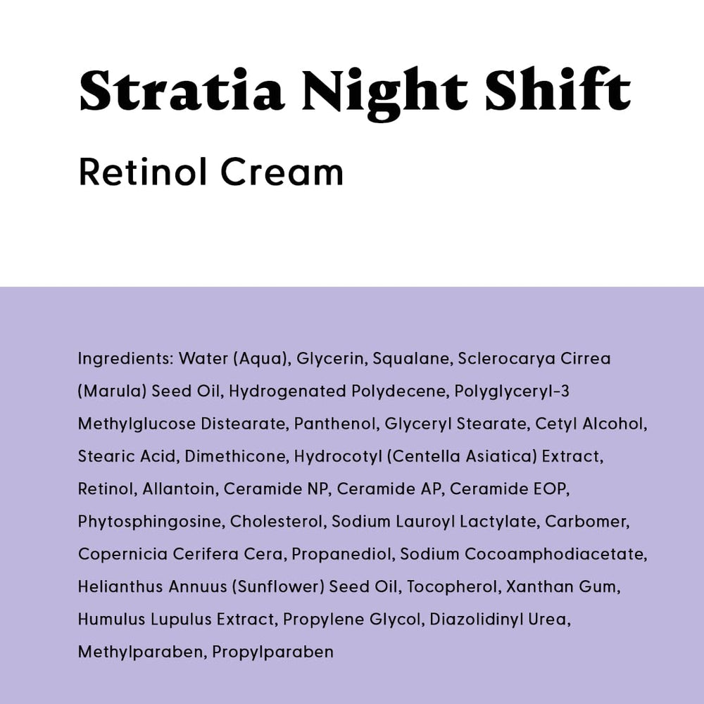 Stratia Night Shift application scene showing nighttime routine steps.