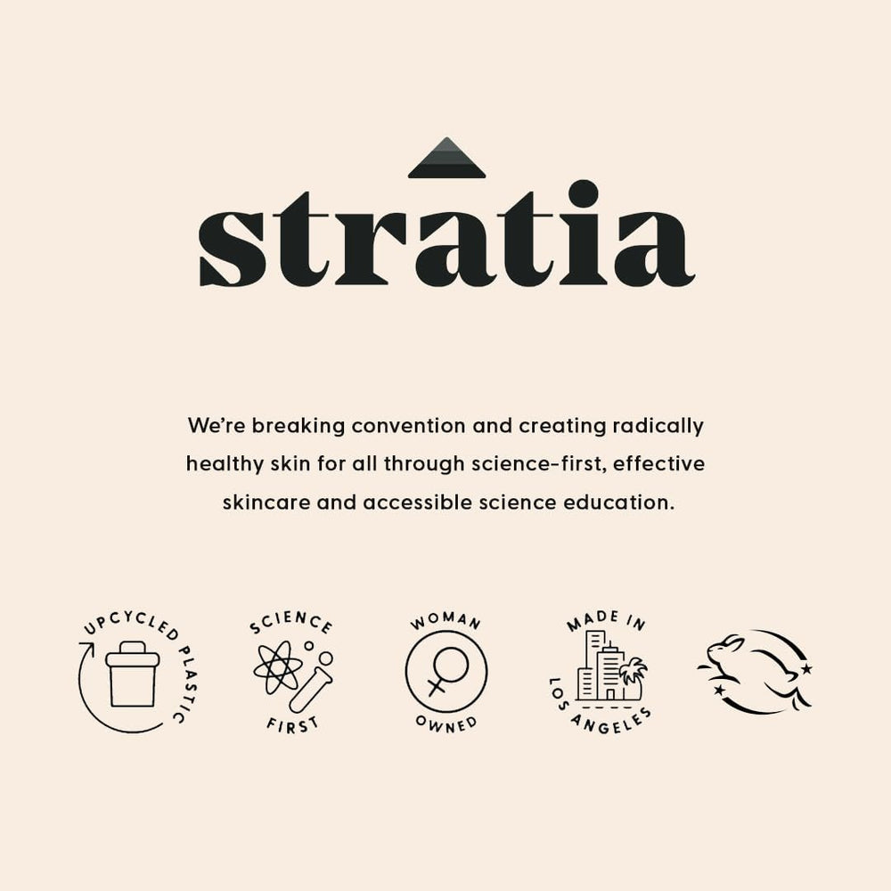 Stratia Night Shift packaging top view conveys premium nighttime care.
