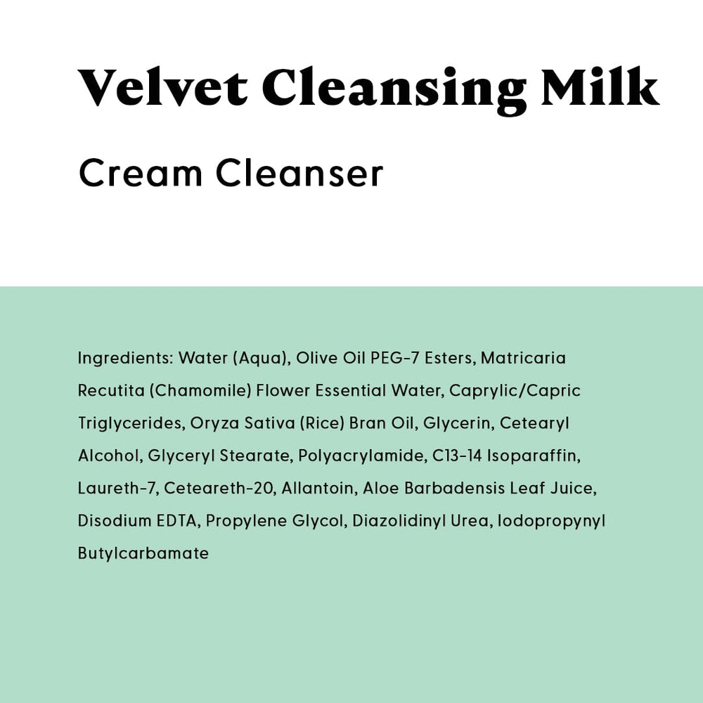 Stratia Velvet Cleansing Milk, enjuague con agua tibia para una sensación fresca.