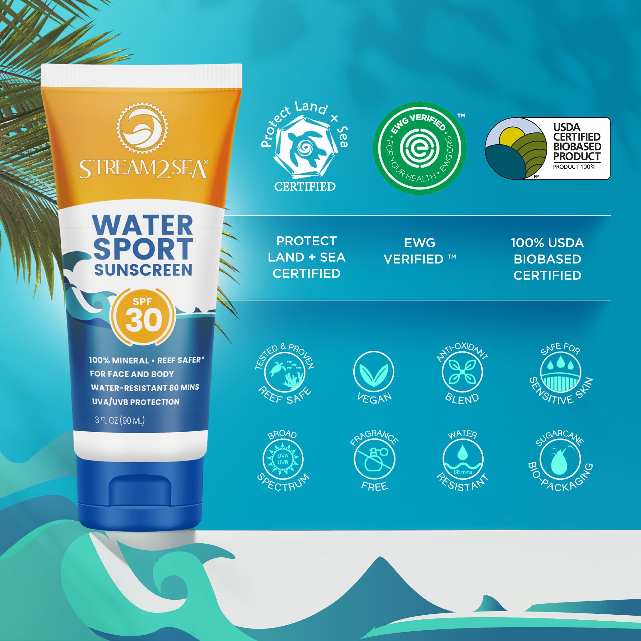 STREAM 2 SEA resistencia al agua hasta 80 minutos para actividades al aire libre.